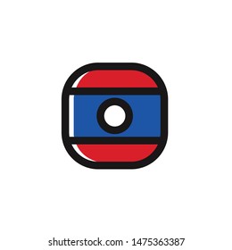 Laos Icon , National Flag Square Symbol .