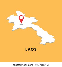 Laos Isometric map with location icon vector illustration design