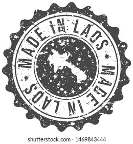 Laos Made In Map. Travel Stamp Icon. Product Design Badge. Export Seal.