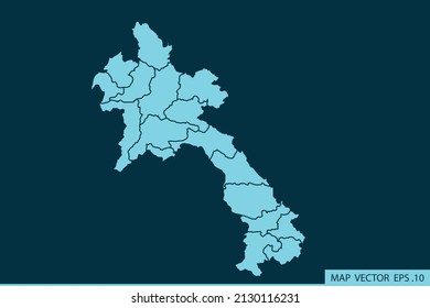 Laos-Karte , Abstrakte Mash-Linie und Punktwaage auf dunklem Hintergrund für Ihre Website Design-Karte Logo, App, ui, Travel. Vektorgrafik eps10.