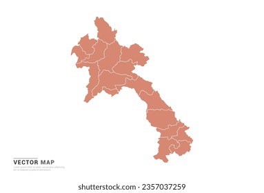 Laos Map - abstract style orange isolated on white background for design vector.