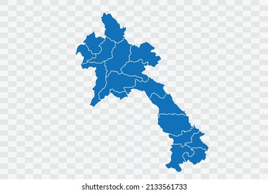 Laos Map blue Color on Backgound png