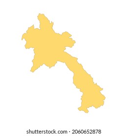 Laos Map Farbzeilenelement. Landesgrenze. UI UX GUI Design Element. Bearbeitbarer Strich.
