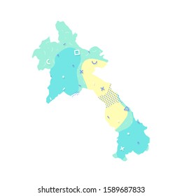 Laos map country Asian map illustration vector Asia isolated on white background
