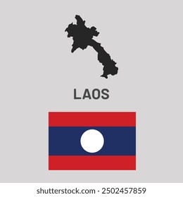 Laos map and flag illustration