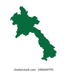 Mapa de Laos. Ilustración de la gráfica plana del mapa de Laos