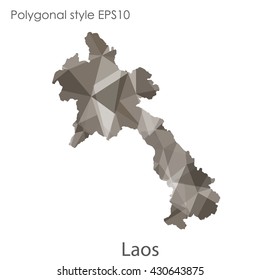 Laos map in geometric polygonal style.Abstract gems triangle,modern design background.