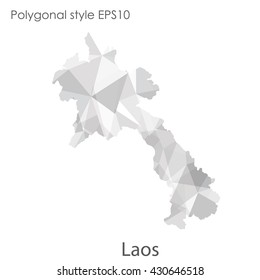 Laos map in geometric polygonal style.Abstract gems triangle,modern design background.