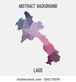 Laos map in geometric polygonal,mosaic style.Abstract tessellation,modern design background,low poly. Vector illustration.