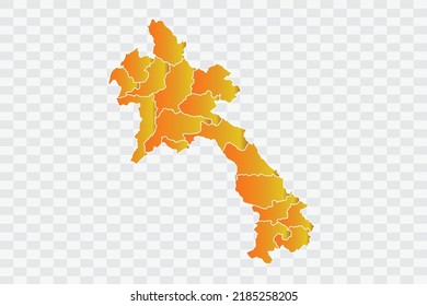 Laos Mapa Color del polvo de oro en la columna de fondo blanca