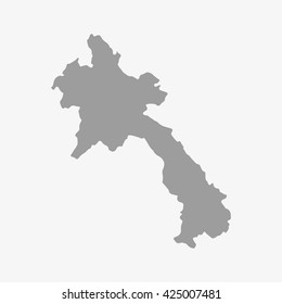 Laos  map in gray on a white background