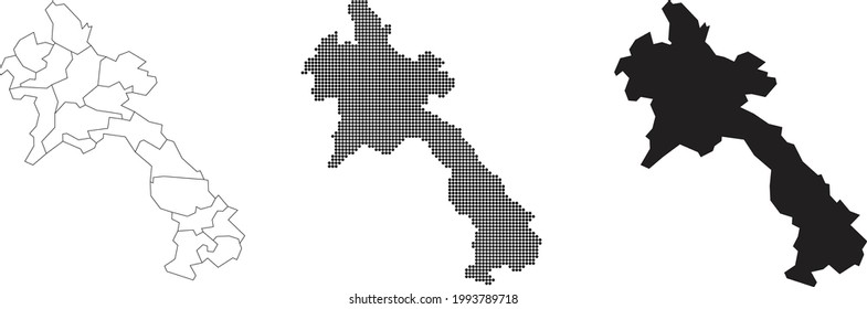 Laos map isolated on a white background.