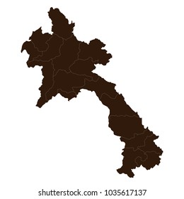 Laos map on white background vector.