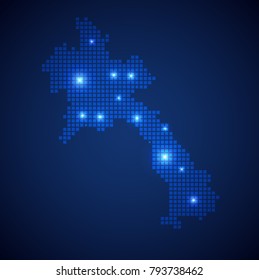 Laos map page symbol for your web site design Laos map logo, app, UI. Wire frame 3D mesh polygonal network line, design sphere, dot and structure. Laos map.vector illustration eps 10