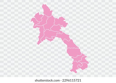 Laos Map pink Color Background quality files png