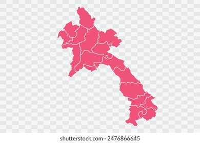 Laos Map punch Color Background quality files png