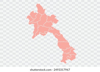 Laos Map salmon Color Background quality files png