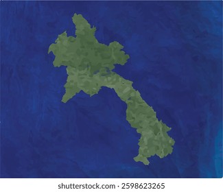 Laos map with satellite view design style.