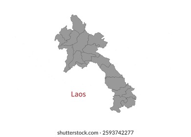 Laos Map vector illustration. Laos Map silhouette