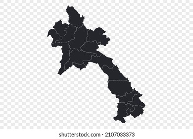 Laos map vector, isolated on transparent background