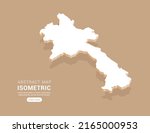 Laos map white on brown background with isometric vector.