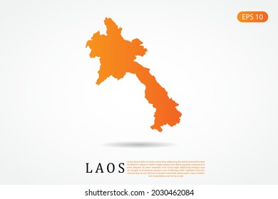 Laos Map - World Map International vector template with Orange gradient color isolated on white background - Vector illustration eps 10