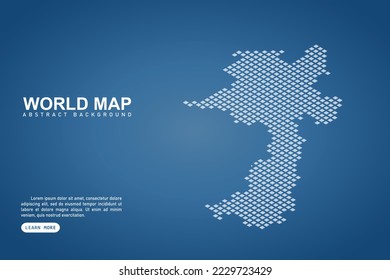 Laos Map - World map International vector template with isometric top and white pixel, grid, grunge, halftone style isolated on blue background for design, web - Vector illustration eps 10