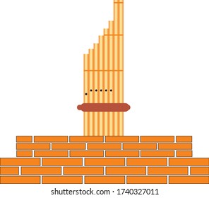 Laos musical instruments called "CAN", 'Kh an', kind of reed mouth organ in northeastern Laos, illustration - Vector