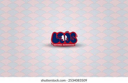 Laos national day design on waving blue red pattern background. Laos independence day