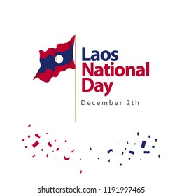 Laos National Day Vector Template Design Illustration