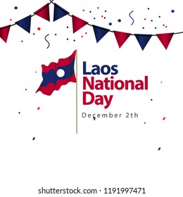 Laos National Day Vector Template Design Illustration
