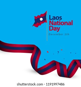 Laos National Day Vector Template Design Illustration