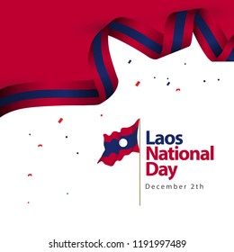 Laos National Day Vector Template Design Illustration