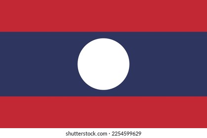 Laos national flag  vector Illustration material