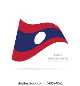 Laos national flag waving vector icon