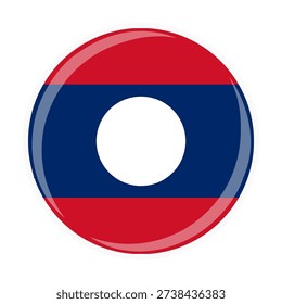 Laos national round circle flag emblem official icon
