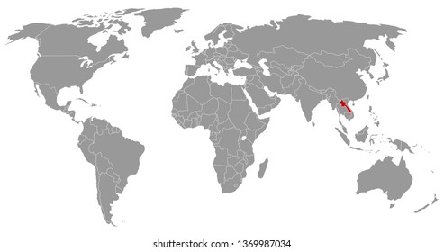 Laos on world map