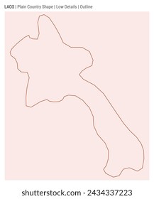 Laos plain country map. Low details. Outline style. Shape of Laos. Vector illustration.