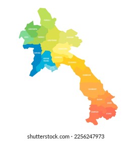 Laos political map of administrative divisions