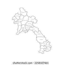 Laos political map of administrative divisions