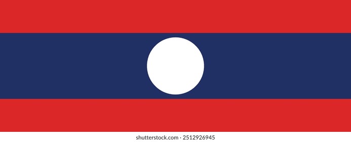 Laos rectangular flag vector design and illustration , National flag of Laos