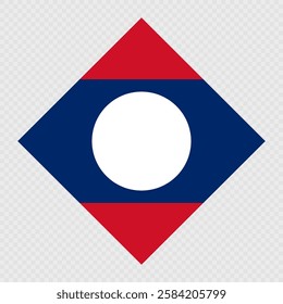 Laos rhombus flag. Vector illustration.