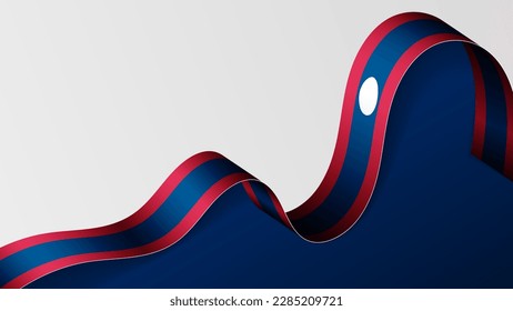 Laos ribbon flag background. Element of impact for the use you want to make of it.