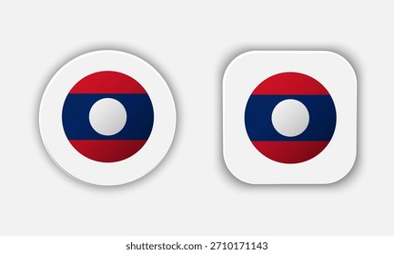 Laos Rounded National Flag Button Icon
