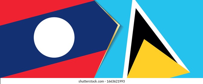 Banderas de Laos y Santa Lucía, dos banderas vectoriales símbolo de relación o confrontación.