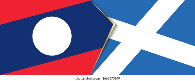 Laos and Scotland flags, two vector flags symbol of relationship or confrontation.