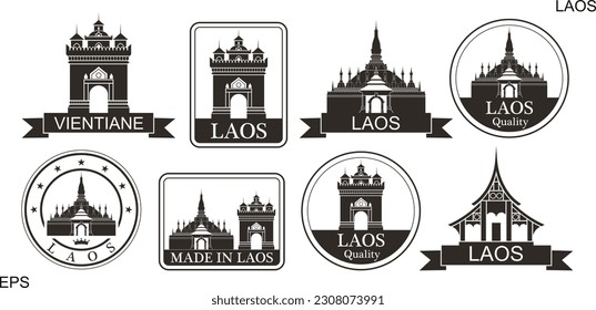 Laos set. Isolated Laos on white background