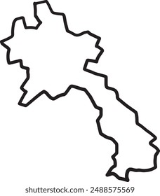 Laos simple map outline vector