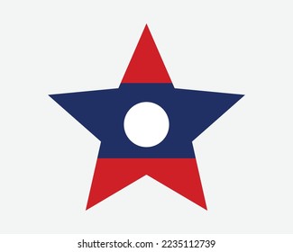 Laos Star Flag. Lao Star Shape Flag. Laotian Country National Banner Icon Symbol Vector Flat Artwork Graphic Illustration svg
