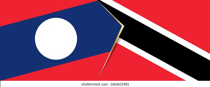 Banderas de Laos y Trinidad y Tobago, dos banderas vectoriales símbolo de relación o confrontación.